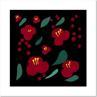 camellia pattern Posters and Art